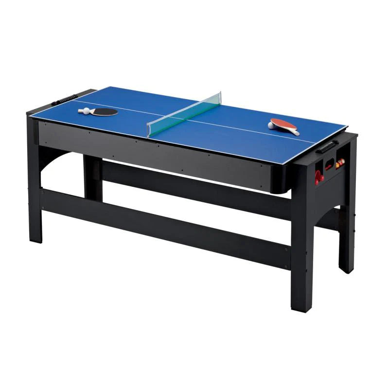 Fat Cat 3-in-1 6-foot flip multi-game table with billiards, table tennis, and air hockey surfaces