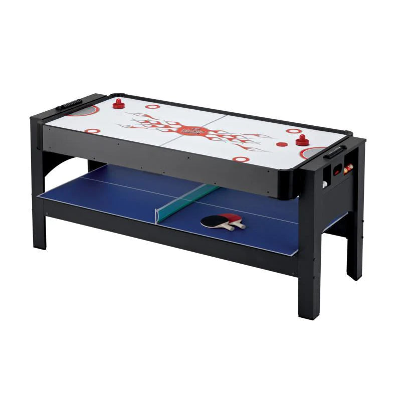Fat Cat 3-in-1 6-foot flip multi-game table with billiards, table tennis, and air hockey surfaces
