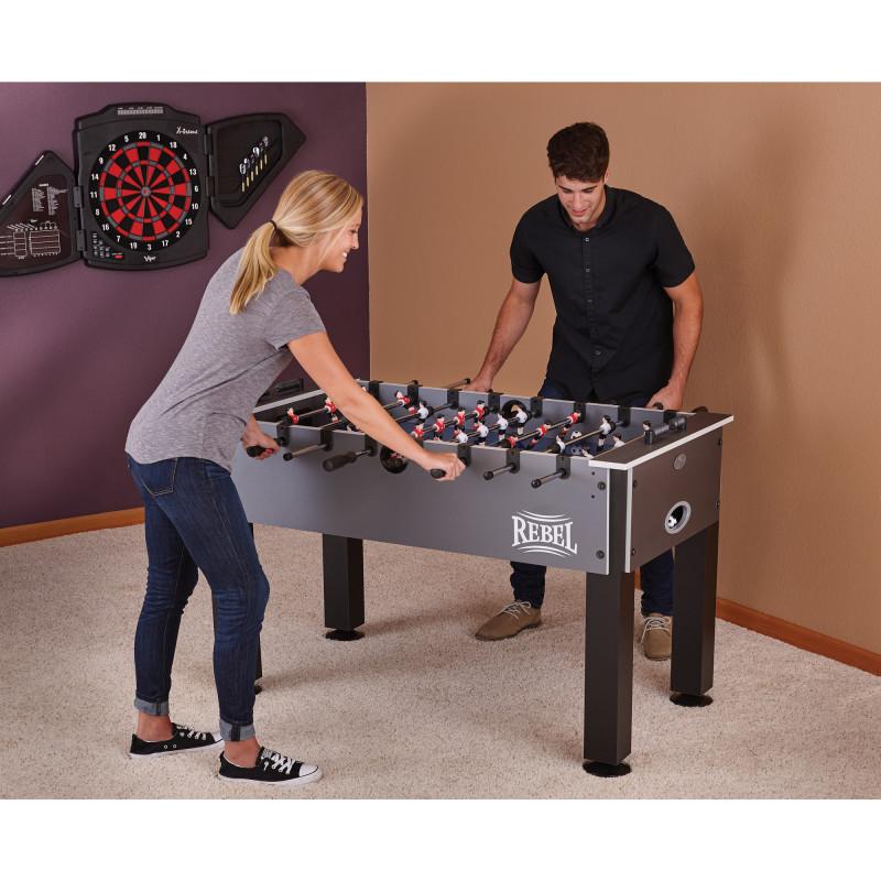 Fat Cat Rebel foosball table with durable cabinet and smooth-playing rods