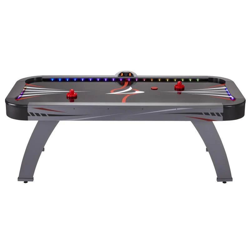Fat Cat Volt LED illuminated air hockey table with light-up playfield
