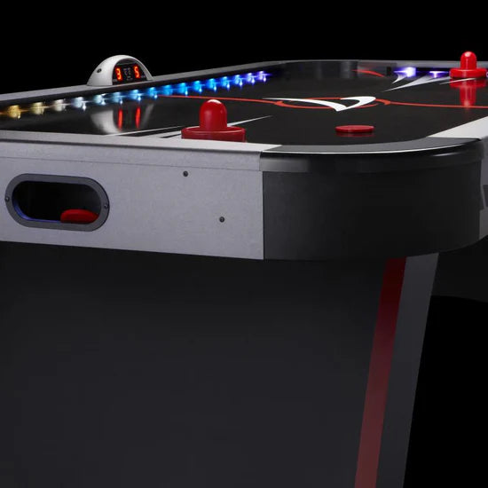 Fat Cat Volt LED illuminated air hockey table with light-up playfield
