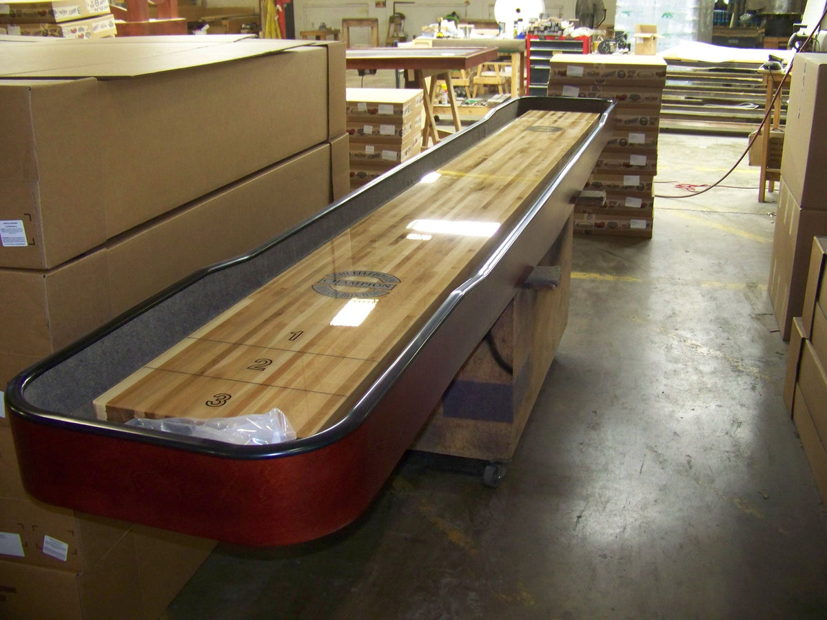 Gentry compact shuffleboard table with elegant design suitable for home or office and smooth playfield