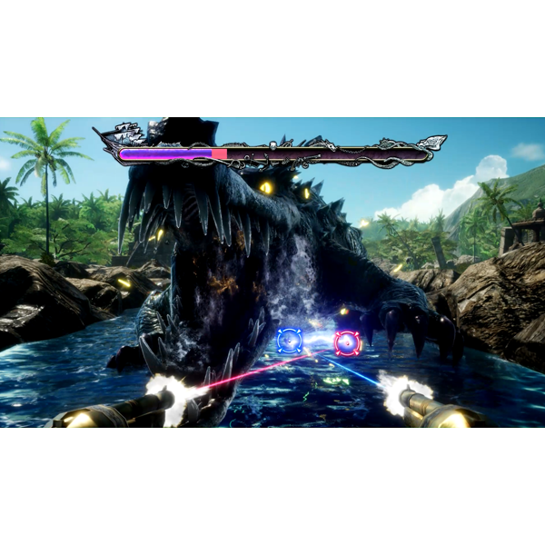 Namco GoldStorm Pirates Arcade Game Machine – 2 Player Motion Rail Shooter | 65&quot; HD Screen | Recoil Guns &amp; Pirate Wheel | Sequel to Deadstorm Pirates.