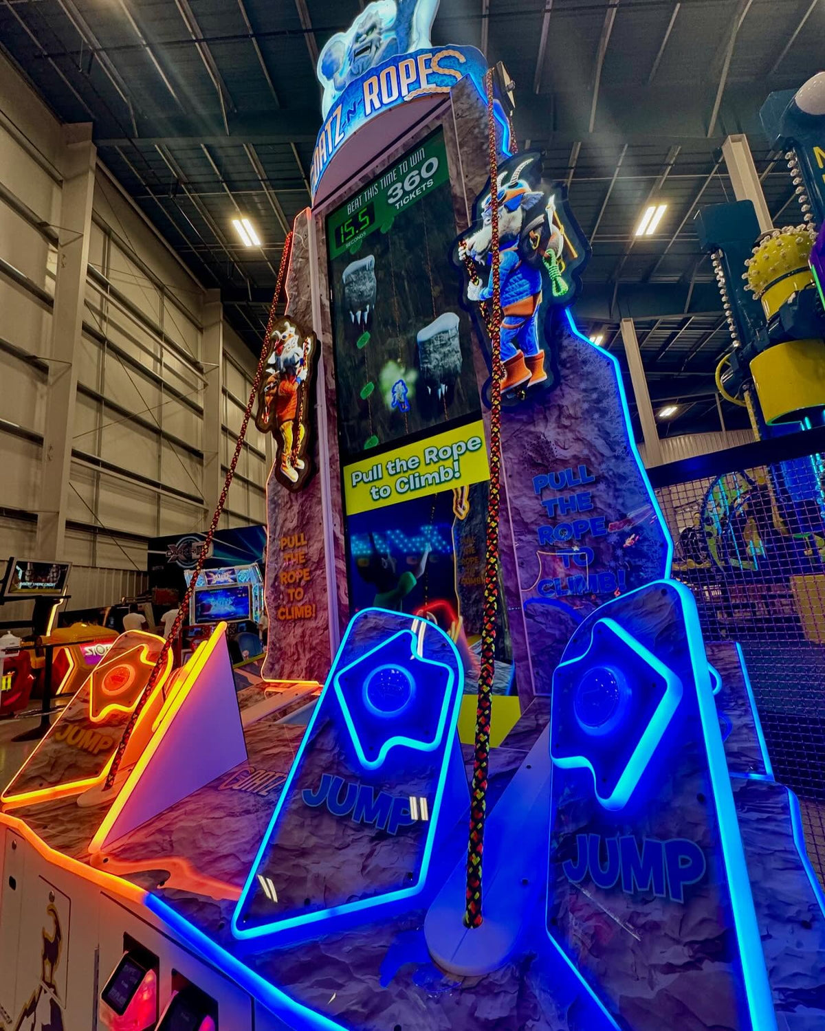 Goatz N Ropes 1-player rope climbing arcade machine with goat-themed graphics and ticket redemption gameplay