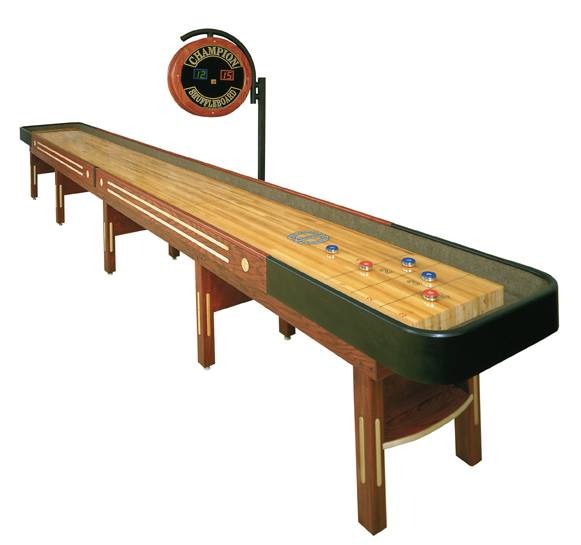 Grand Champion shuffleboard table with legendary smooth playfield and durable hand-crafted construction