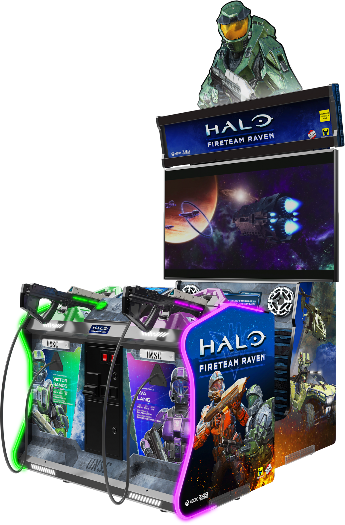 Halo: Fireteam Raven – 2 Player Arcade Machine Shooter Cabinet | 6 Missions | Raw Thrills &amp; Microsoft | Compact Cabinet.