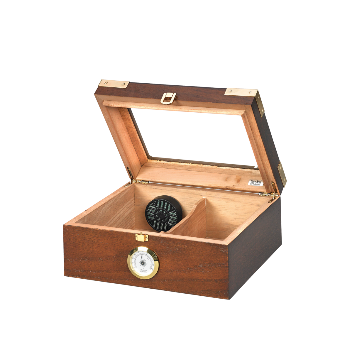 Capri Elegant Glass Top by Humidor Supreme in Walnut.