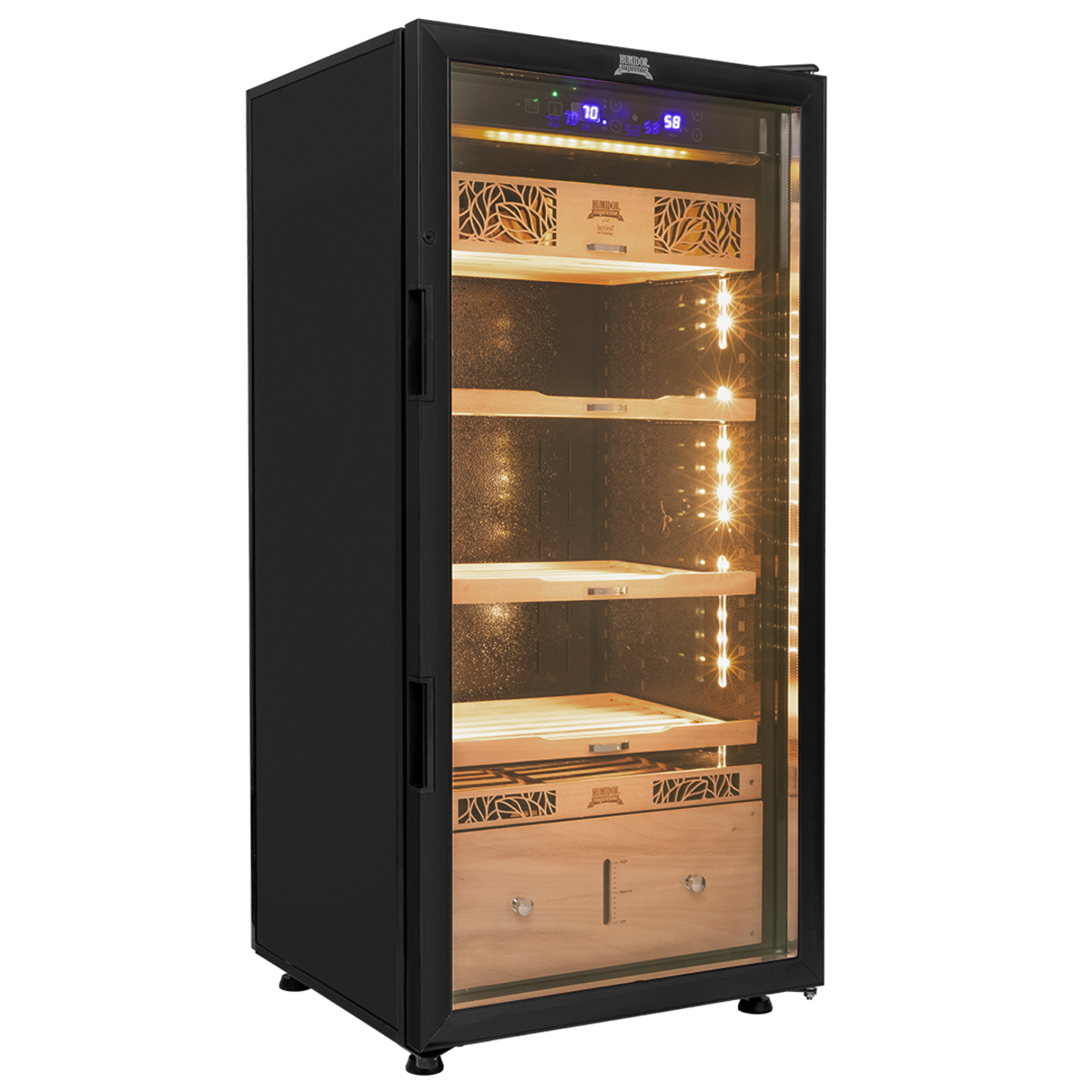 Humidor Supreme 9100 Electronic Humidor Cabinet | 1,000–1,500 Cigar Capacity | Digital Temperature & Humidity Control