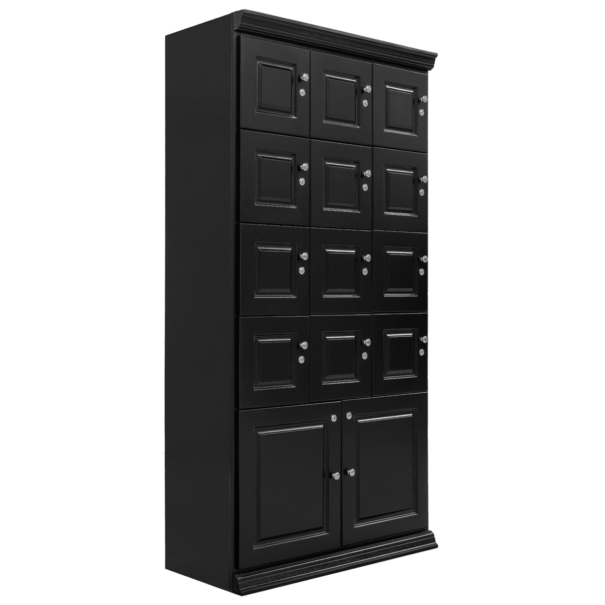 Commercial Cigar Humidor Black Cabinet 5000 Cigar Capacity Locker with Locking Compartments by Quality Importers - Humidors
