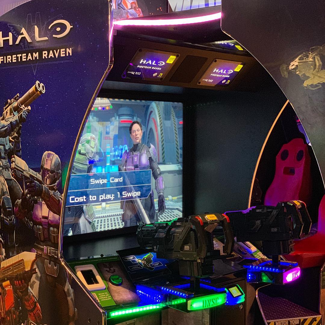 Halo: Fireteam Raven 2-player environmental arcade machine with immersive co-op sci-fi shooter and 55-inch HD display.