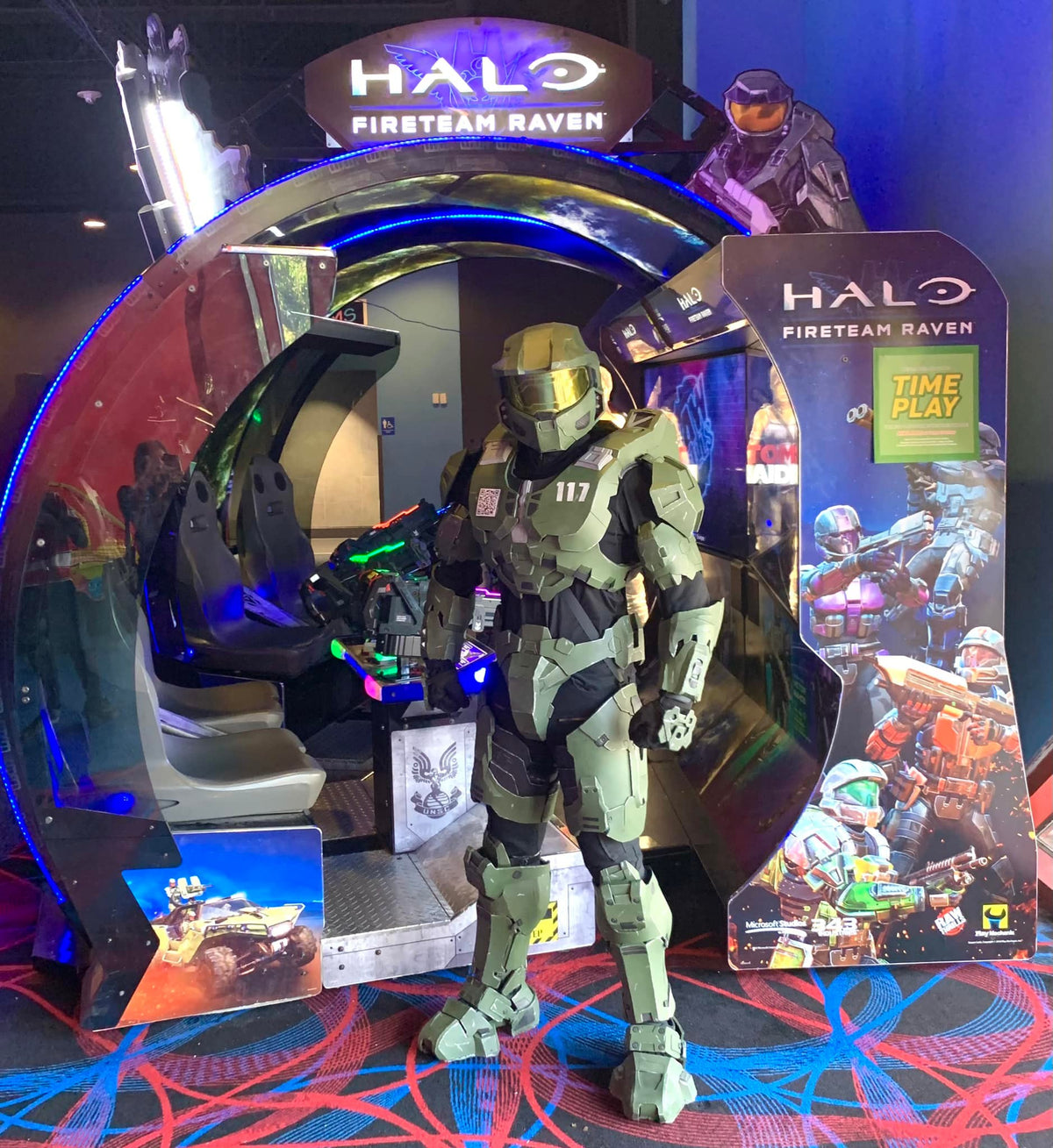 Halo: Fireteam Raven 2-player environmental arcade machine with immersive co-op sci-fi shooter and 55-inch HD display.