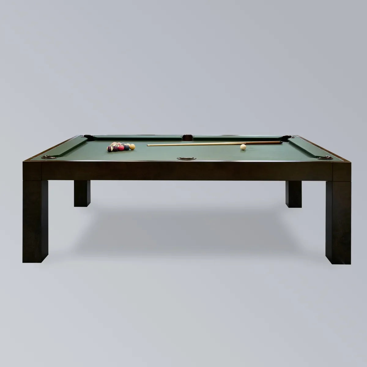 Alpha White Billiards Convertible Dining Pool Table – Modern Solid Hardwood Slate Table | Optional Hydraulic Height Adjustment | Leather Drop Pockets.