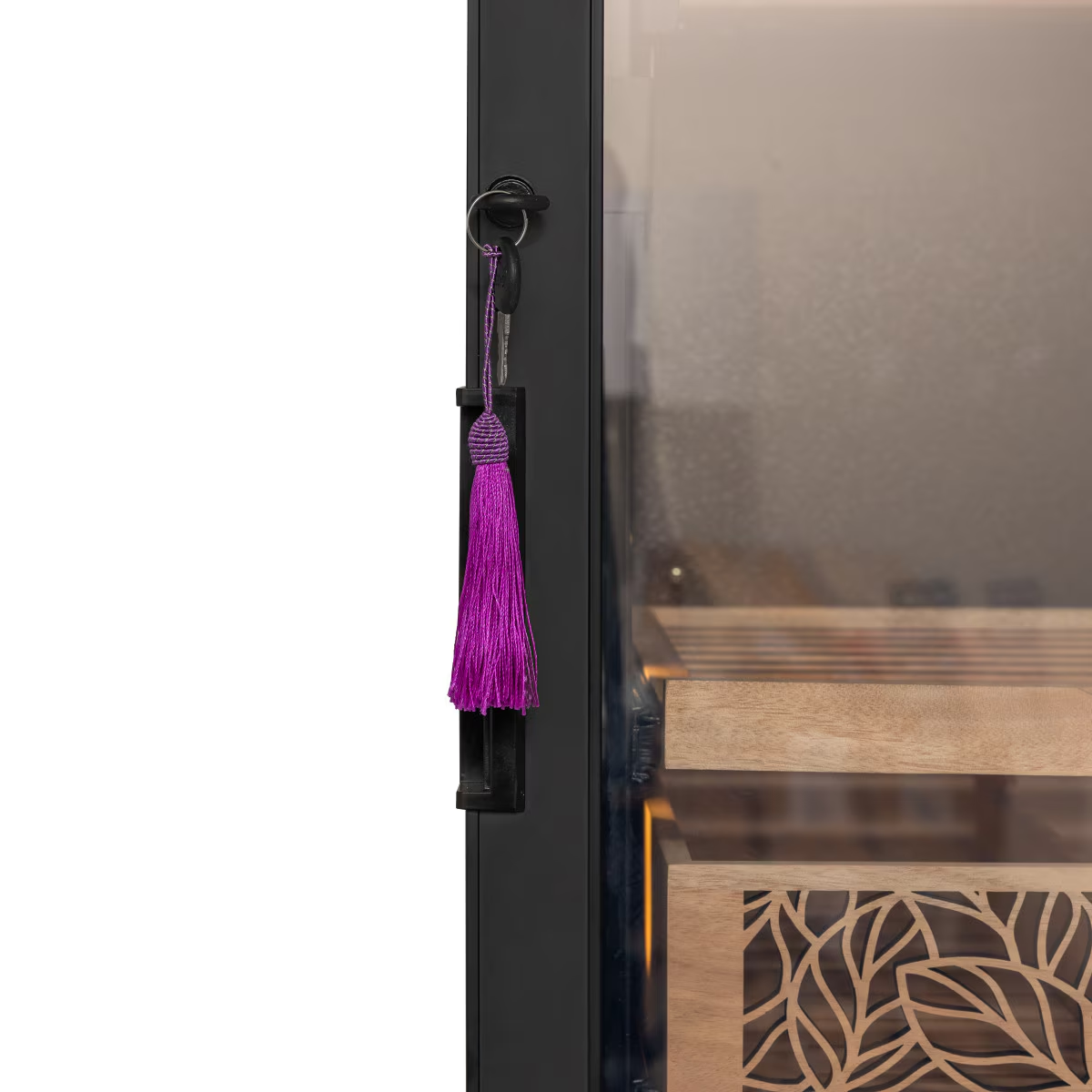 closeup view of Humidor Supreme 9100 electronic humidor cabinet designed for premium cigar storage