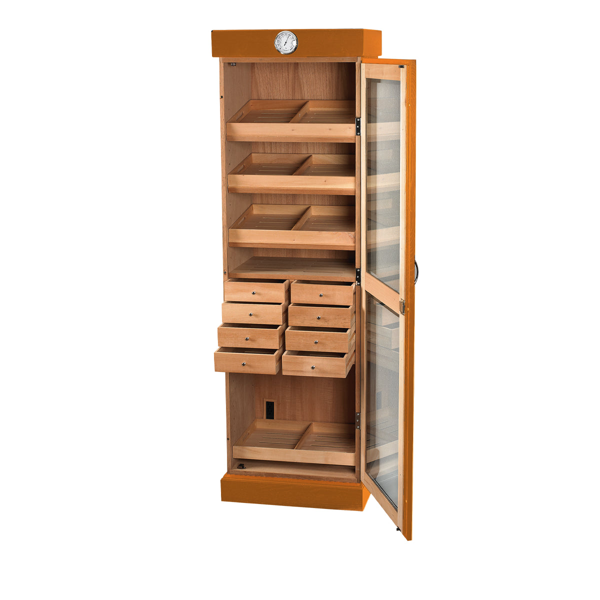Humidor Supreme tower display humidor with drawers, holds up to 3000 cigars for premium cigar storage