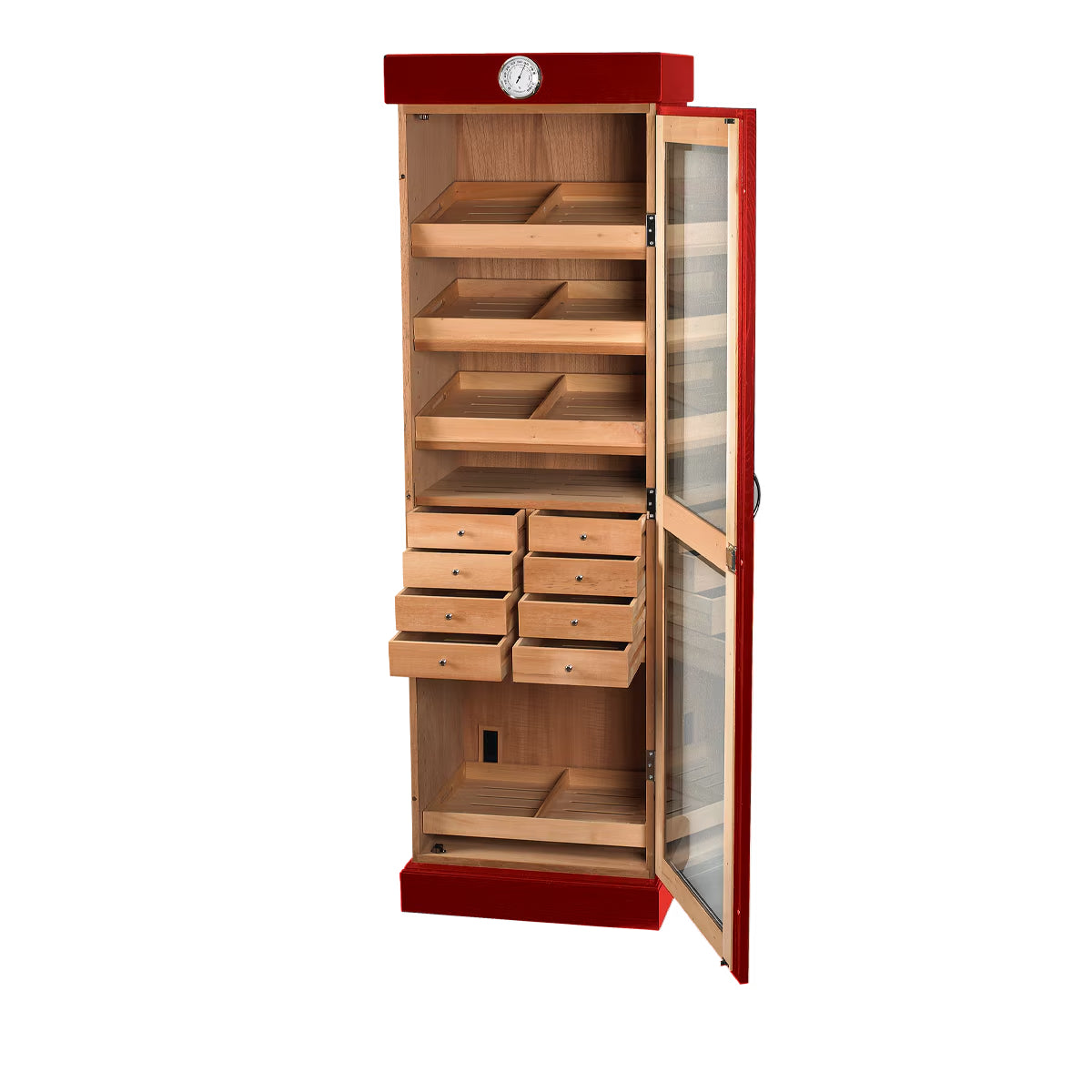 Humidor Supreme tower display humidor with drawers, holds up to 3000 cigars for premium cigar storage