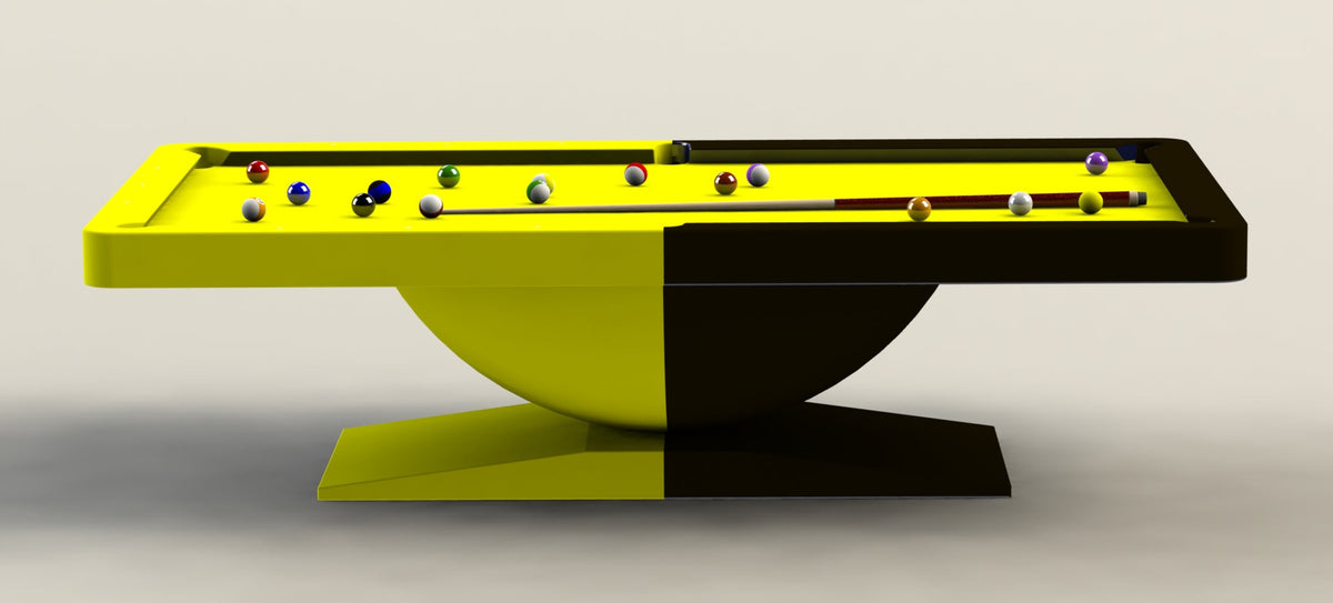Dome Modern Slate Pool Table – Avant-Garde Designer Billiards Table | 3-Piece Precision Slate | Tuscany Leather Drop Pockets | Hand-Rubbed Lacquer Finish.