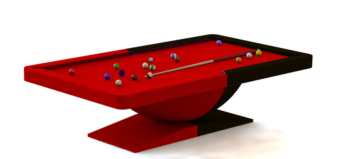 Dome Modern Slate Pool Table – Avant-Garde Designer Billiards Table | 3-Piece Precision Slate | Tuscany Leather Drop Pockets | Hand-Rubbed Lacquer Finish.