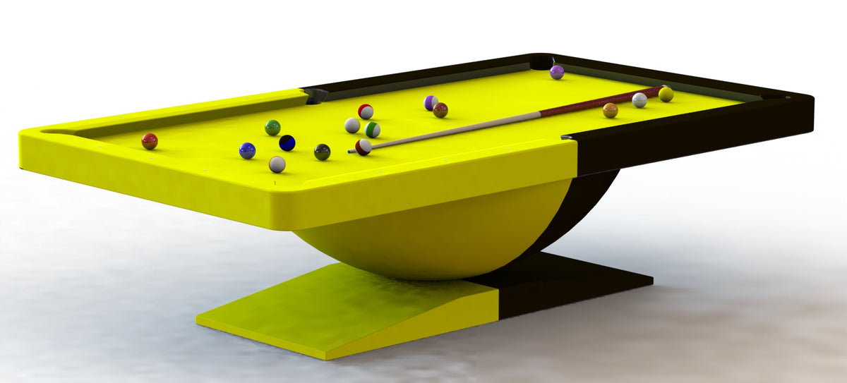 Dome Modern Slate Pool Table – Avant-Garde Designer Billiards Table | 3-Piece Precision Slate | Tuscany Leather Drop Pockets | Hand-Rubbed Lacquer Finish.