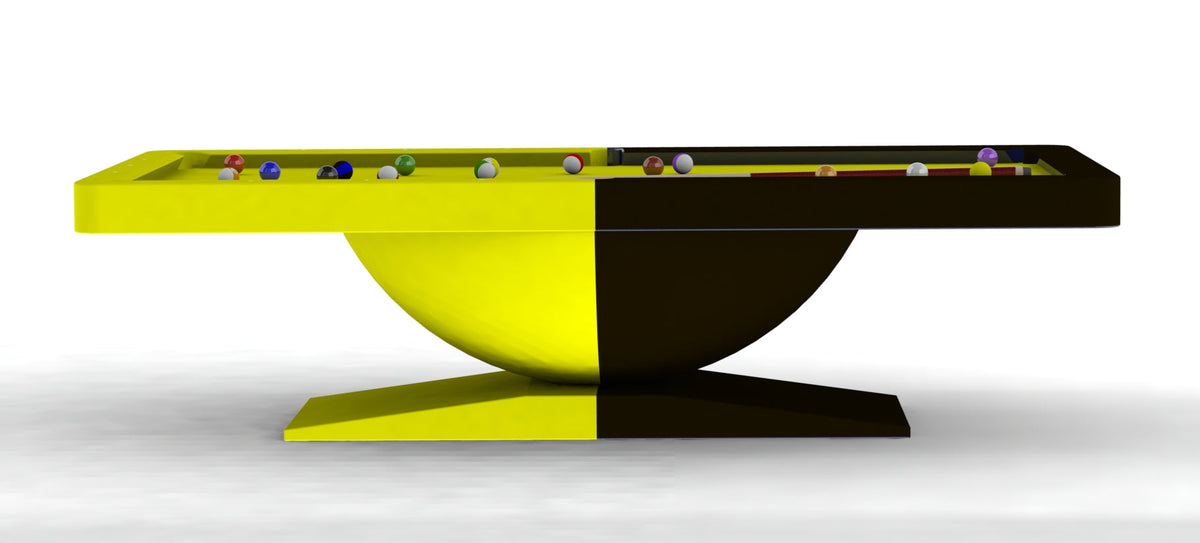 Dome Modern Slate Pool Table – Avant-Garde Designer Billiards Table | 3-Piece Precision Slate | Tuscany Leather Drop Pockets | Hand-Rubbed Lacquer Finish.