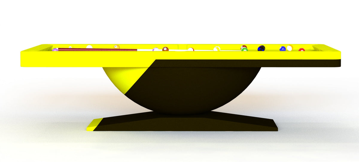 Dome Modern Slate Pool Table – Avant-Garde Designer Billiards Table | 3-Piece Precision Slate | Tuscany Leather Drop Pockets | Hand-Rubbed Lacquer Finish.