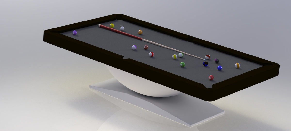 Dome Modern Slate Pool Table – Avant-Garde Designer Billiards Table | 3-Piece Precision Slate | Tuscany Leather Drop Pockets | Hand-Rubbed Lacquer Finish.
