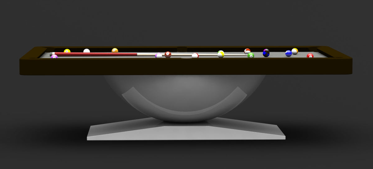 Dome Modern Slate Pool Table – Avant-Garde Designer Billiards Table | 3-Piece Precision Slate | Tuscany Leather Drop Pockets | Hand-Rubbed Lacquer Finish.
