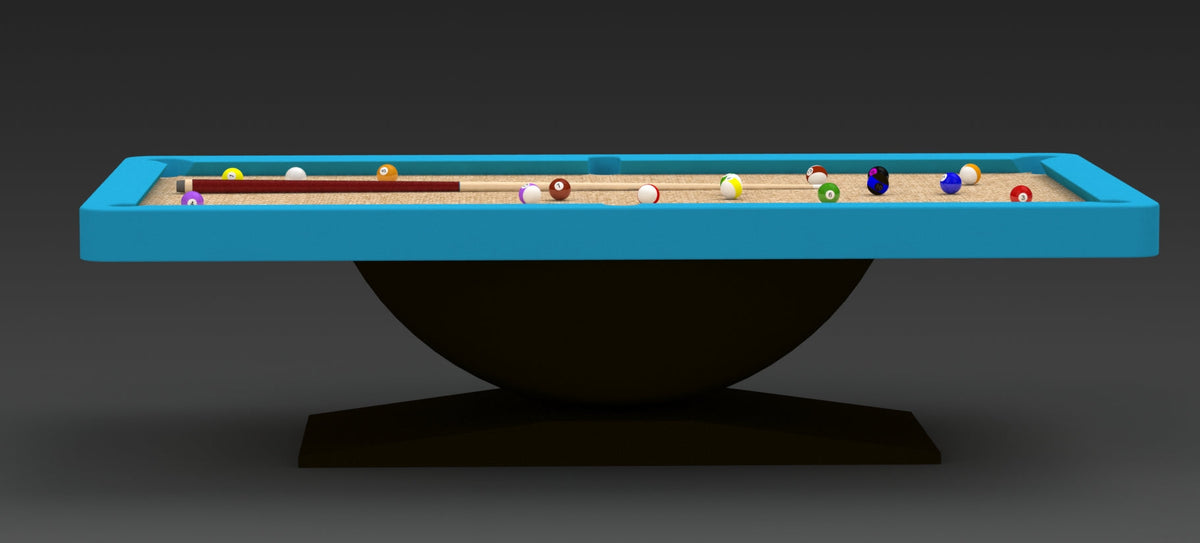Dome Modern Slate Pool Table – Avant-Garde Designer Billiards Table | 3-Piece Precision Slate | Tuscany Leather Drop Pockets | Hand-Rubbed Lacquer Finish.