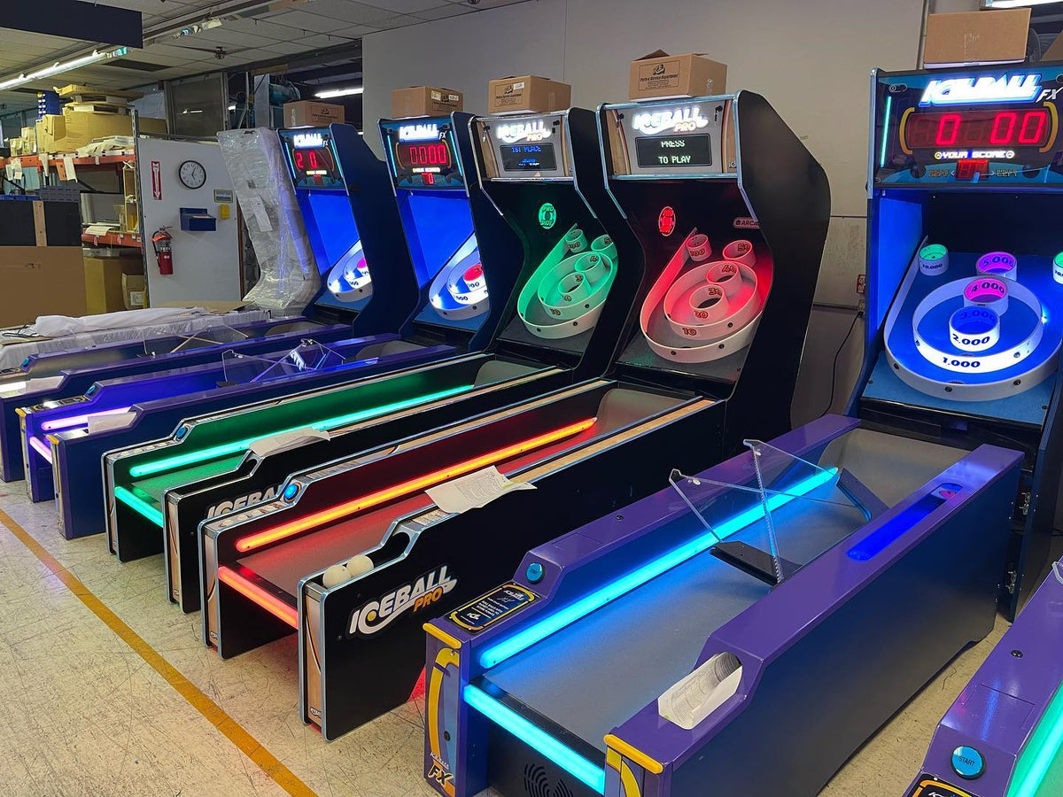 Ice Ball Pro Home Skee-Ball Arcade by ICE Games, 10-foot LED alley roller with customizable colors and multiplayer game modes.
