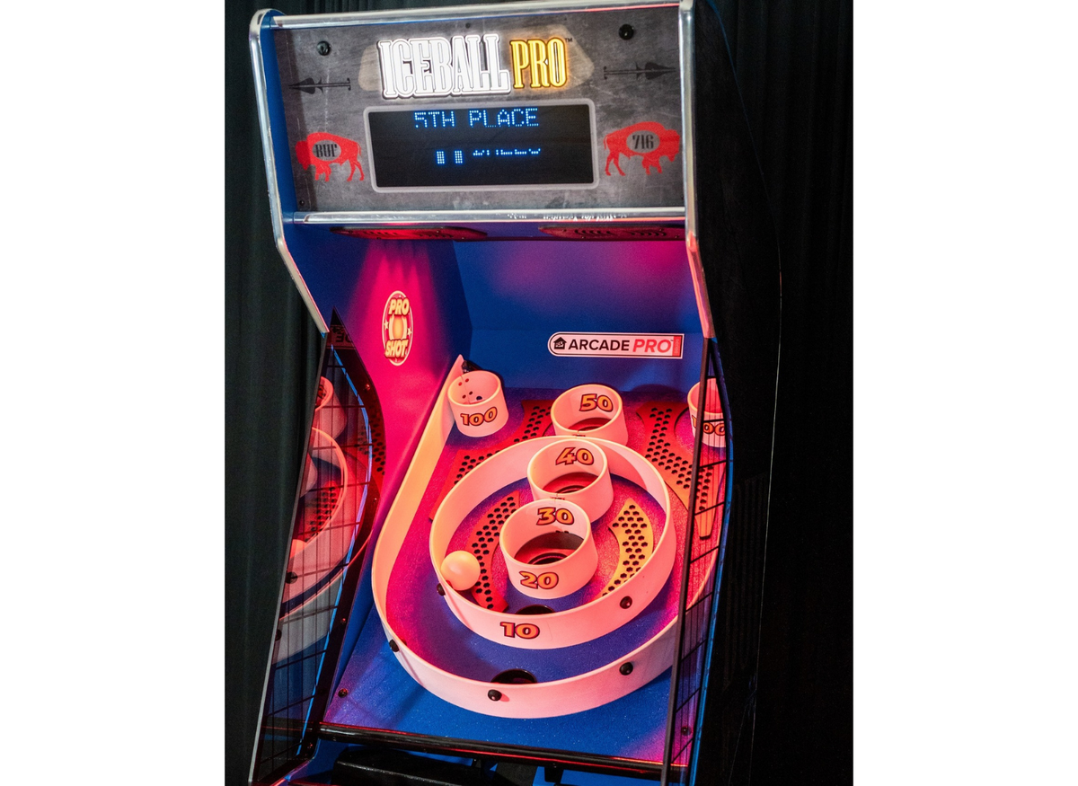 Ice Ball Pro Home Skee-Ball Arcade by ICE Games, 10-foot LED alley roller with customizable colors and multiplayer game modes.