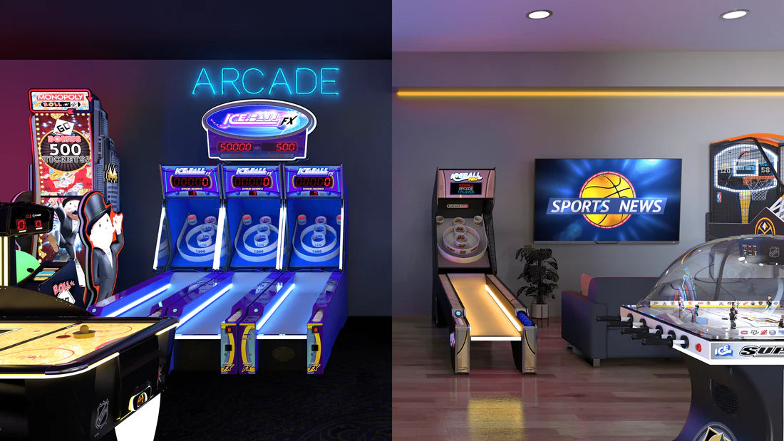 Ice Ball Pro Home Skee-Ball Arcade by ICE Games – 10&#39; LED Alley Roller | Black, Blue, or Pink Customization | 5 Multiplayer Game Modes | Free Play | Home Game Room