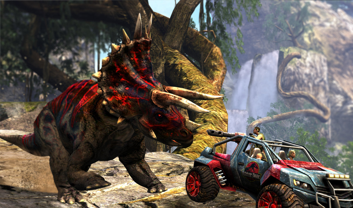 Jurassic Park Arcade Machine – 2 Player Environmental Shooter | 9 Missions | 55&quot; HD Display | Raw Thrills &amp; Universal Studios | Vibrating Seats &amp; Force-Feedback Guns.