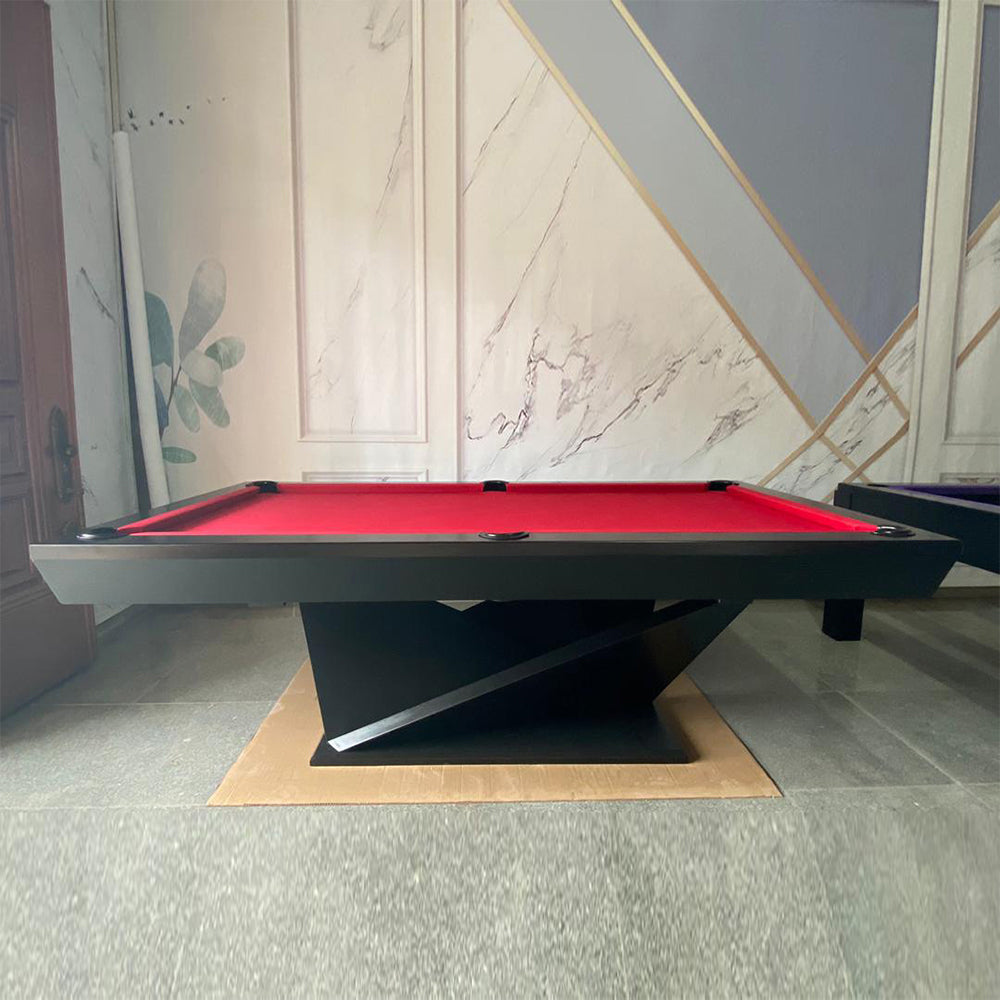 Kyoto Luxury Slate Pool Table – Modern Minimalist Billiards Table | Origami-Inspired Design | Solid Hardwood | 3-Piece Precision Slate | Leather Drop Pockets.