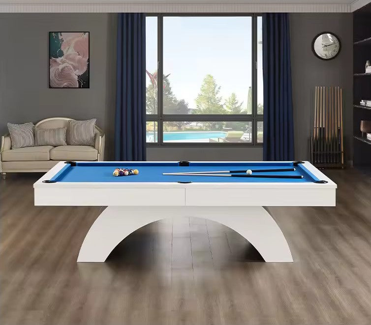 Karmen Modern Luxury Slate Billiards Table – Solid Hardwood Pool Table | Leather Drop Pockets | Custom Finishes.