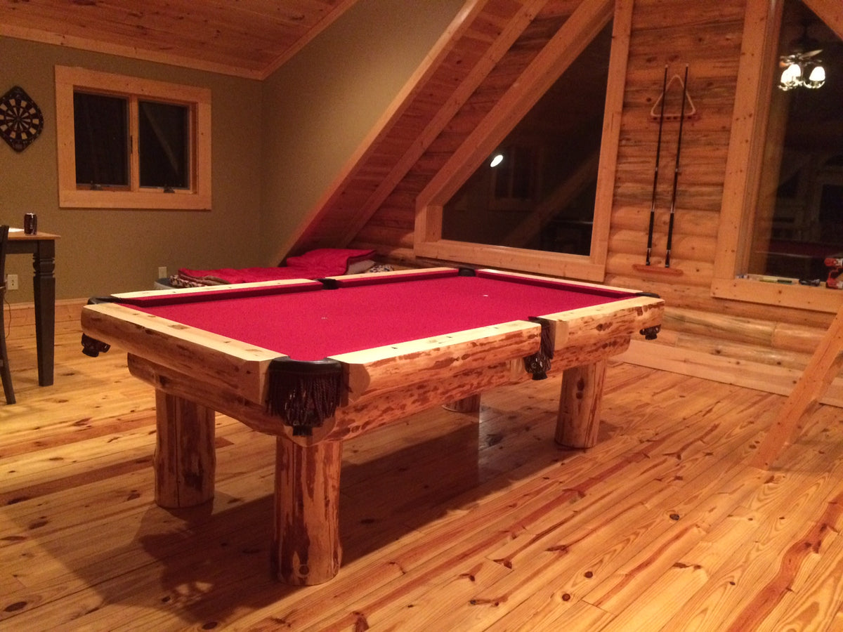 Klondike Log Rustic Pool Table – Handcrafted Northwoods Design