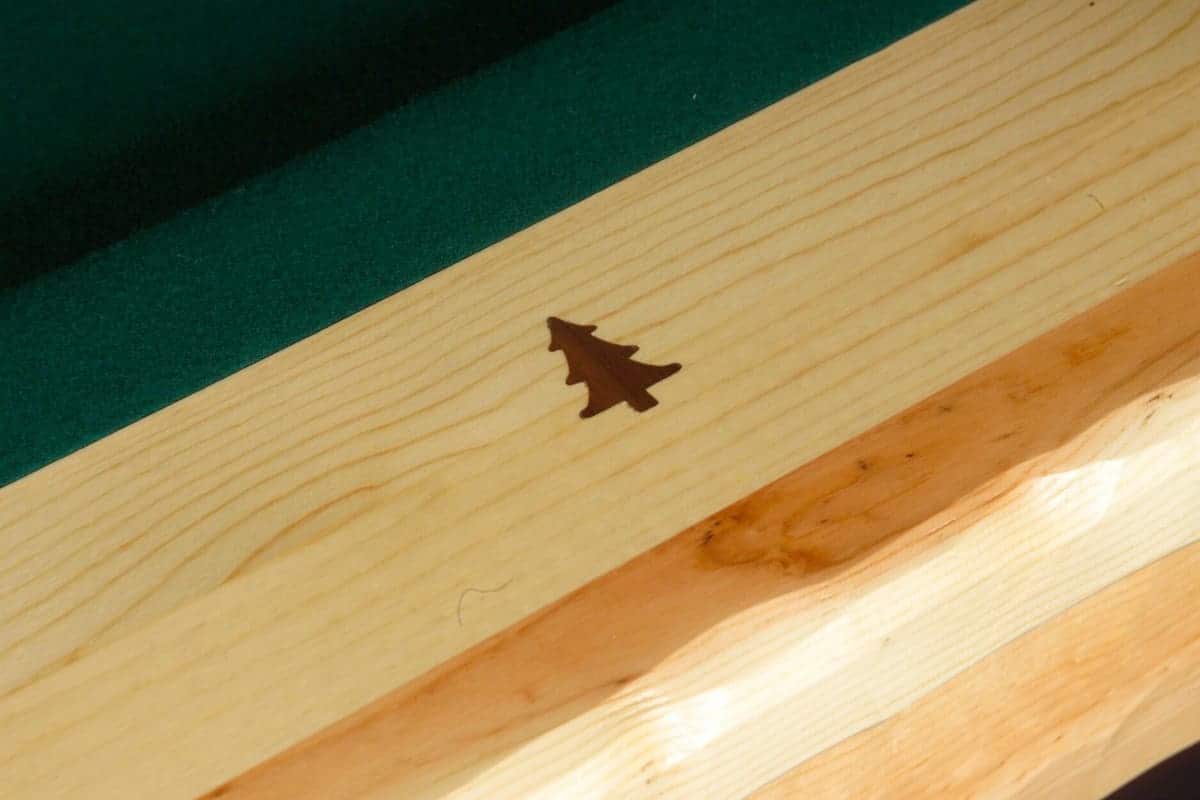 Ponderosa Pine Rustic Log Pool Table close up view
