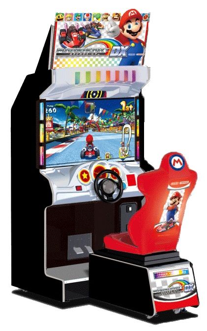 Mario Kart GP DX Arcade Driving Game by Namco – 4 Player Linkable Racing | 42" HD Monitor | Rainbow LED Cabinet | Grand Prix, Versus & Co-Op Modes.