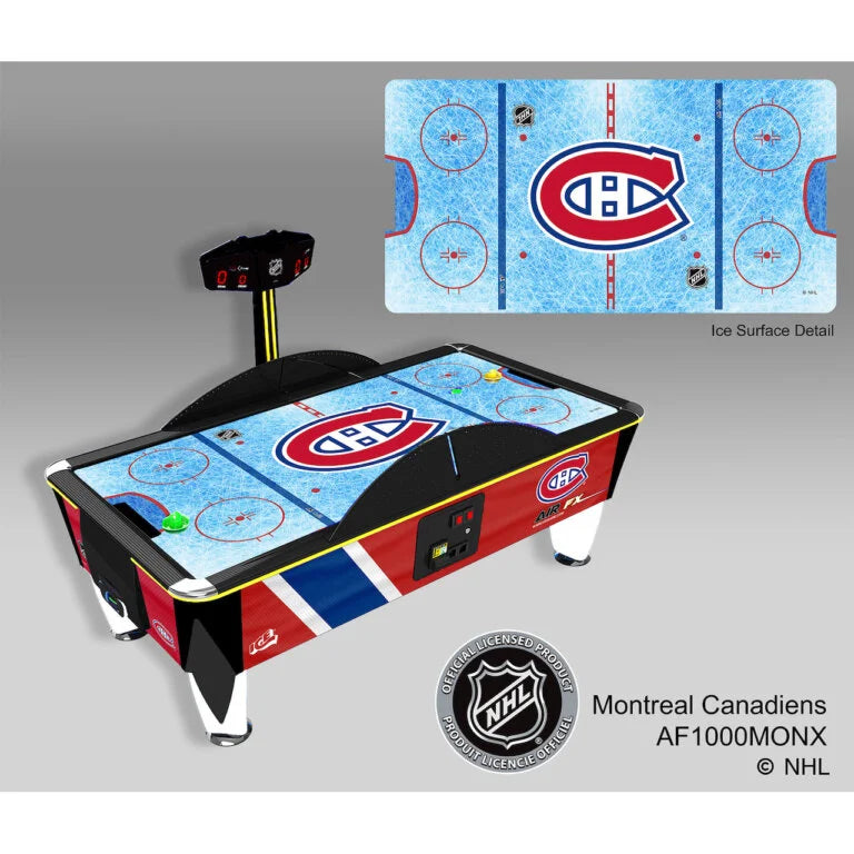 NHL Team Air FX Full Size Air Hockey Table – 8&#39; LED Playfield | Official NHL Licensed | Custom Team Logos &amp; Jersey Graphics | ½&quot; Thick Surface | Commercial-Grade Arcade Game.