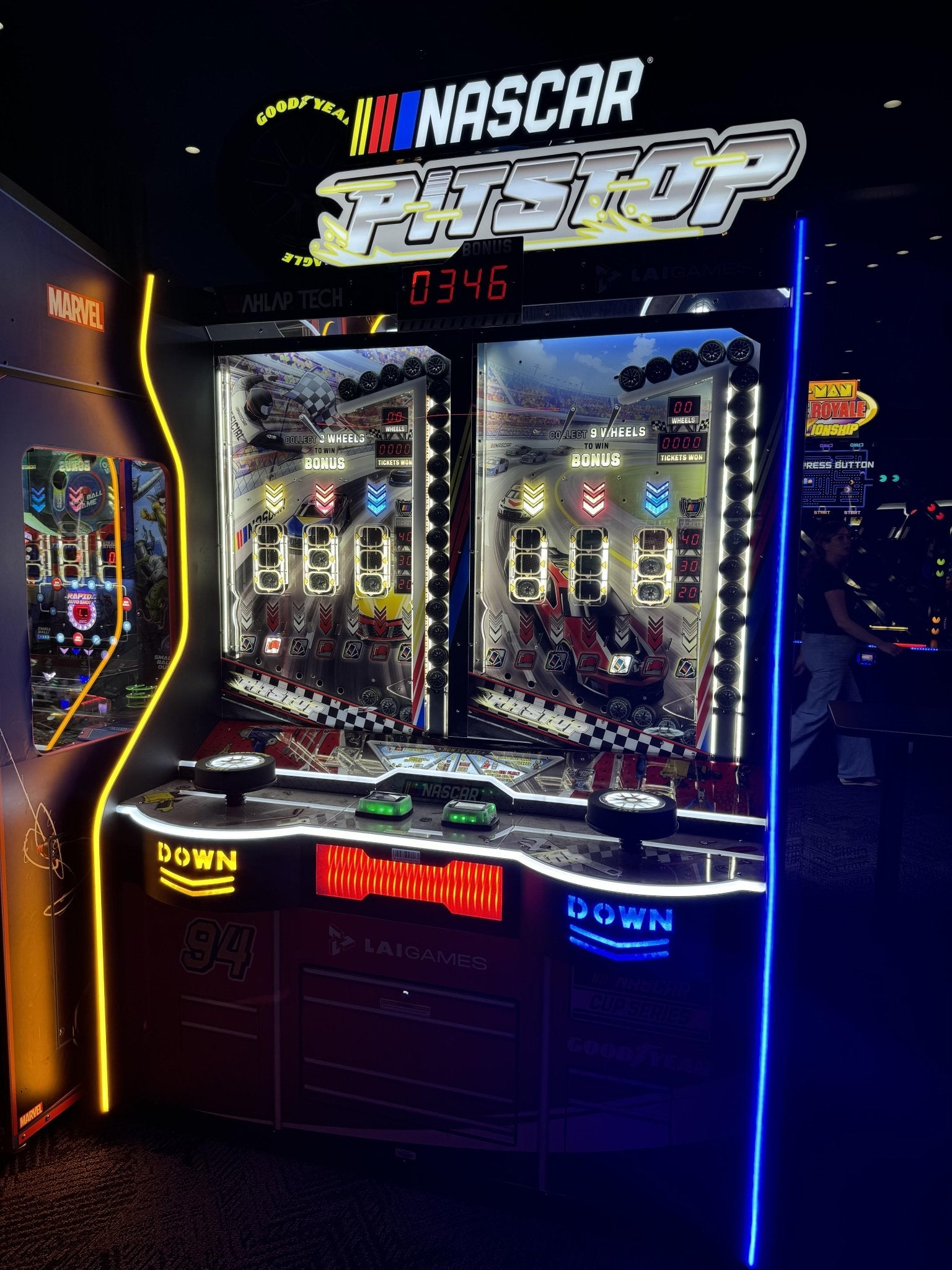 NASCAR Pit Stop - 2 Player Redemption Game | Licensed NASCAR & Goodyear | Skill - Based Challenge by Lai Games - Video Game Arcade