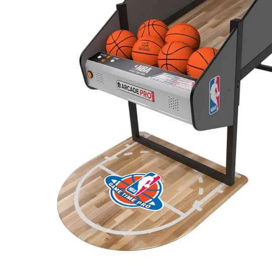 NBA Game Time Pro 8 Foot Basketball Arcade by ICE Games – Pop-A-Shot Style | Real Hardwood Floor | 4 Player | Adjustable Height | Official NBA Licensed | Home Arcade.