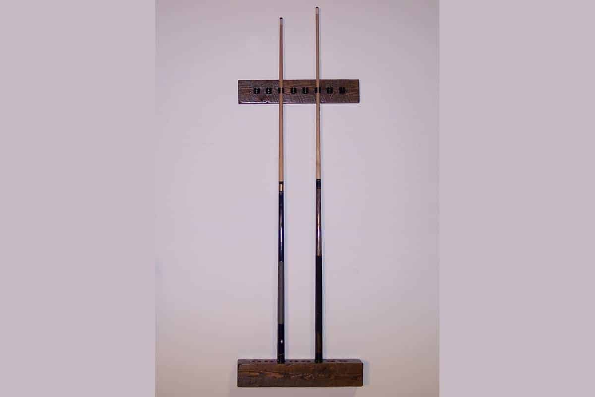 Barnwood 2 Piece Wall Cue Rack front view