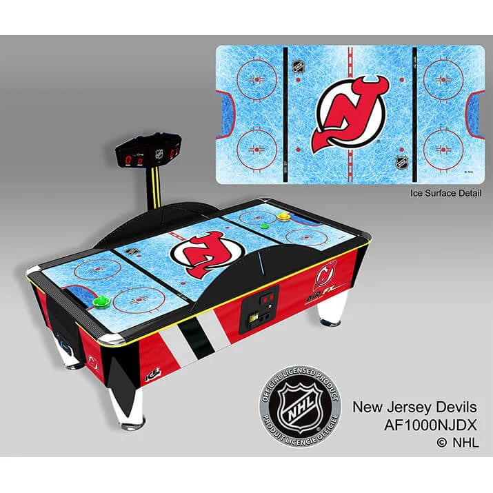 NHL Team Air FX Full Size Air Hockey Table – 8&#39; LED Playfield | Official NHL Licensed | Custom Team Logos &amp; Jersey Graphics | ½&quot; Thick Surface | Commercial-Grade Arcade Game.