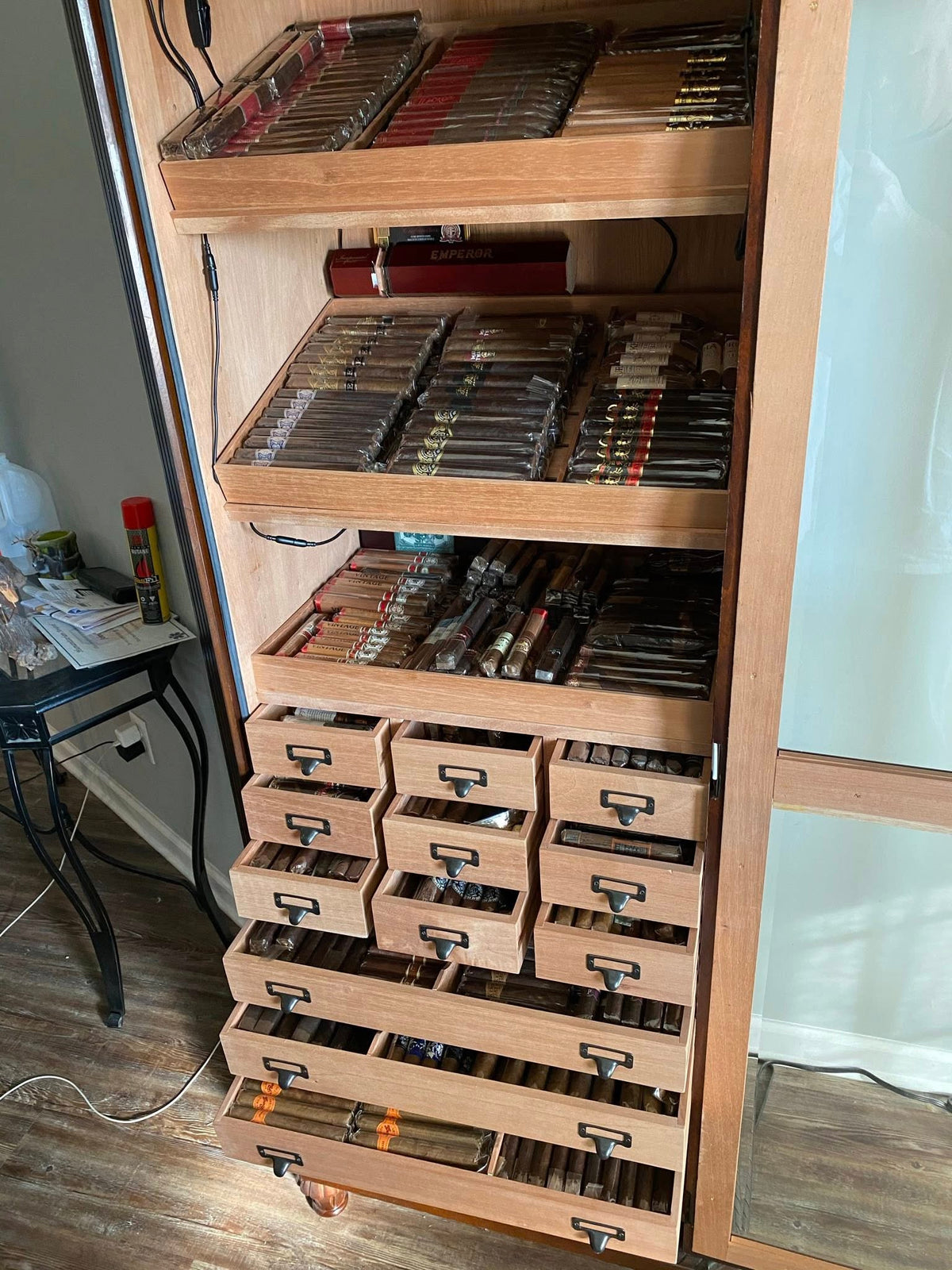 Olde English Tower 3,500 cigar humidor kit by Humidor Supreme with large capacity storage