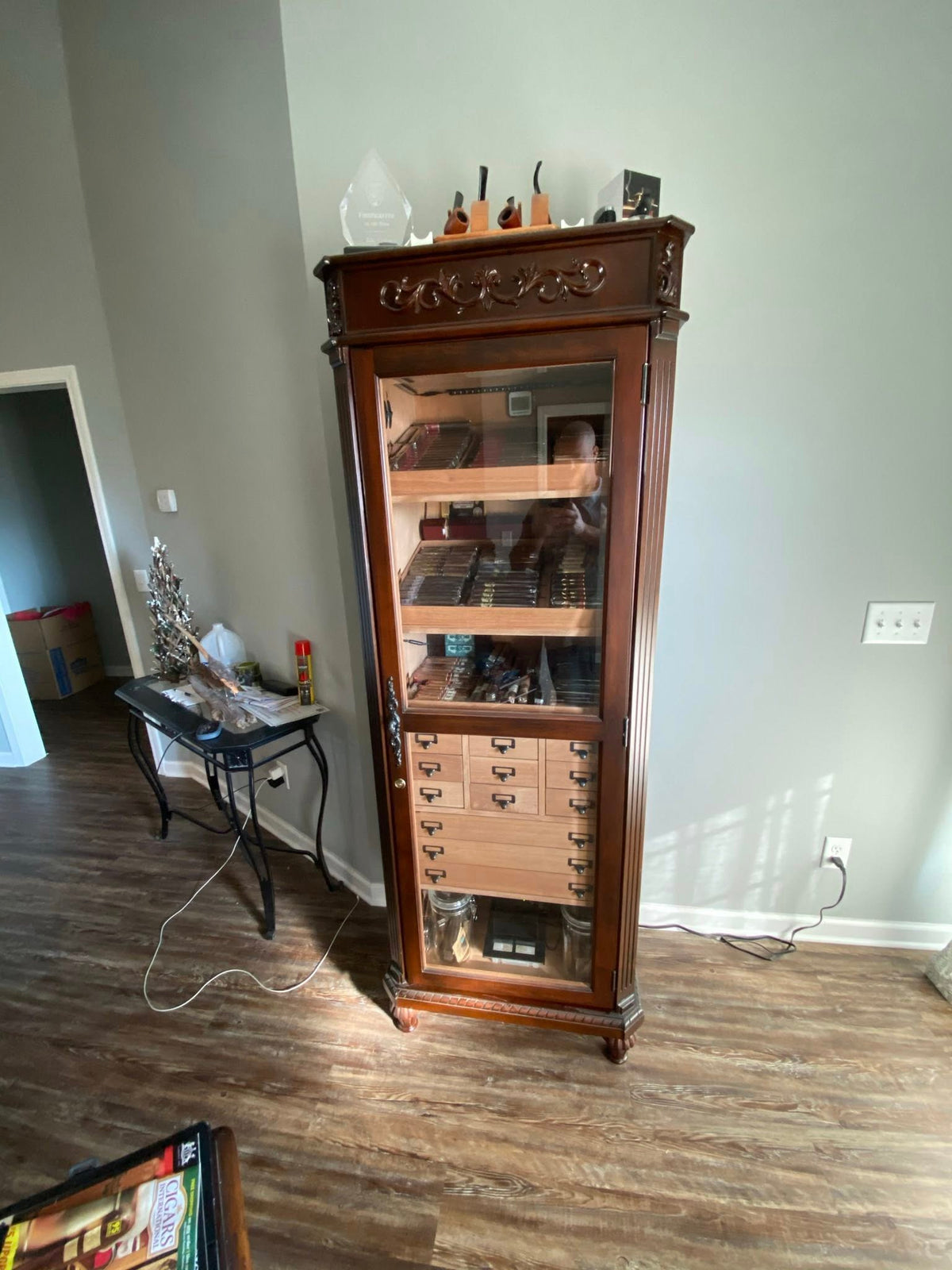 Olde English Tower 3,500 cigar humidor kit by Humidor Supreme with large capacity storage