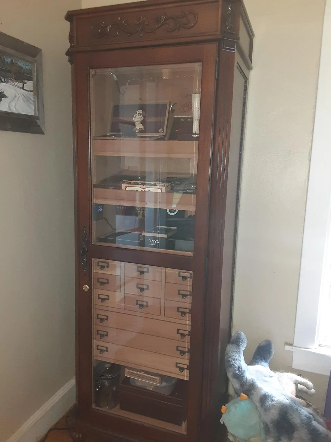 Olde English Tower 3,500 cigar humidor kit by Humidor Supreme with large capacity storage