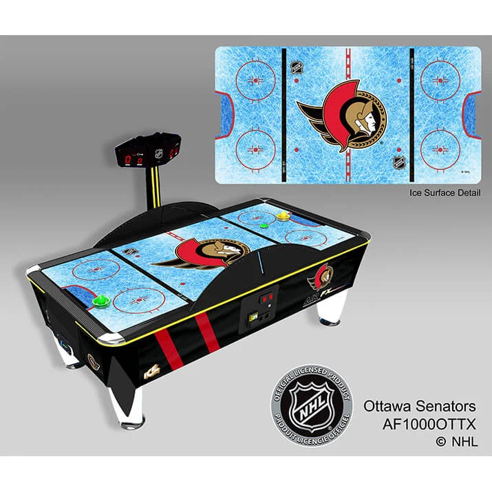 NHL Team Air FX Full Size Air Hockey Table – 8&#39; LED Playfield | Official NHL Licensed | Custom Team Logos &amp; Jersey Graphics | ½&quot; Thick Surface | Commercial-Grade Arcade Game.