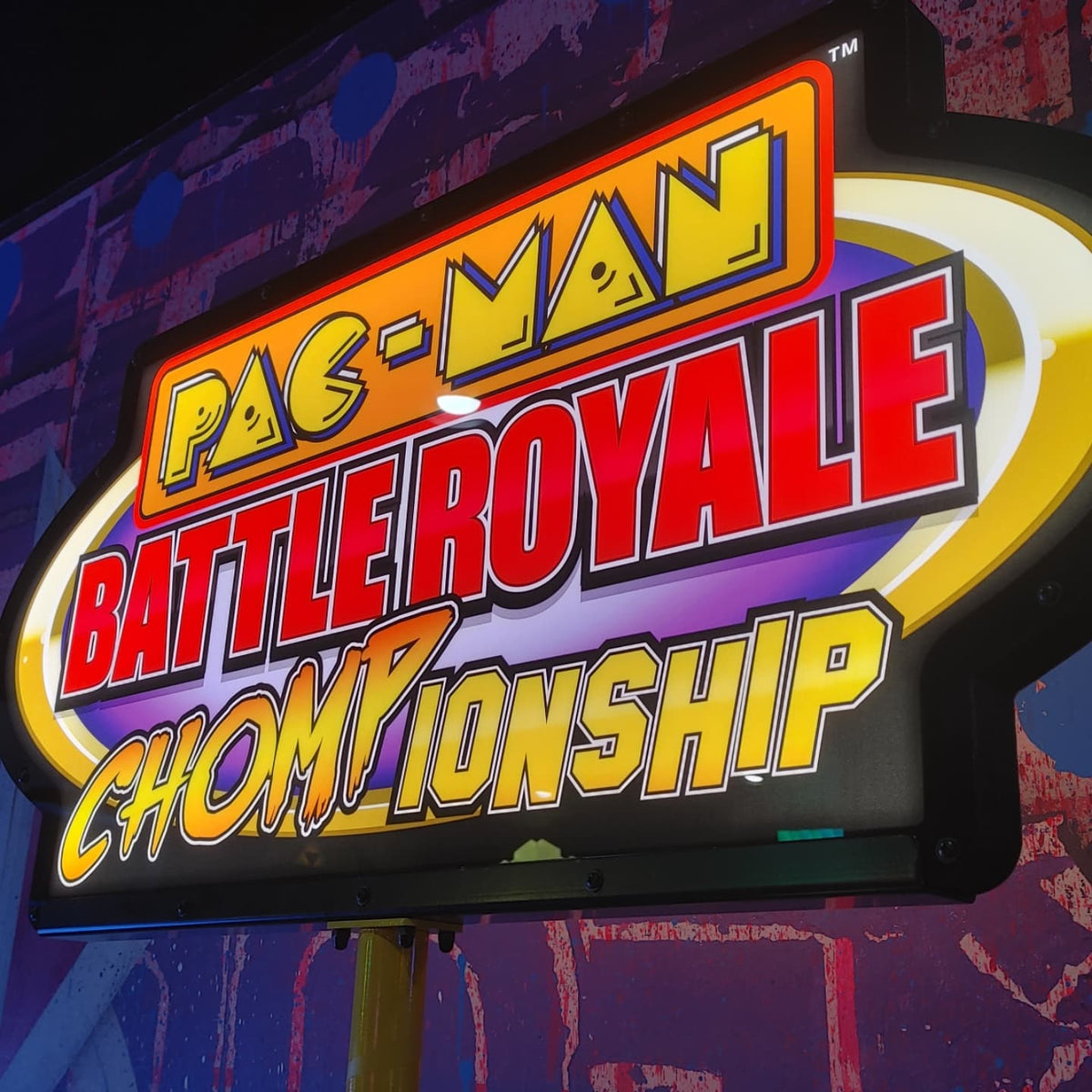 Pac-Man Battle Royale Championship arcade game with 4-player competitive gameplay, power-ups, and coin-op or free play options