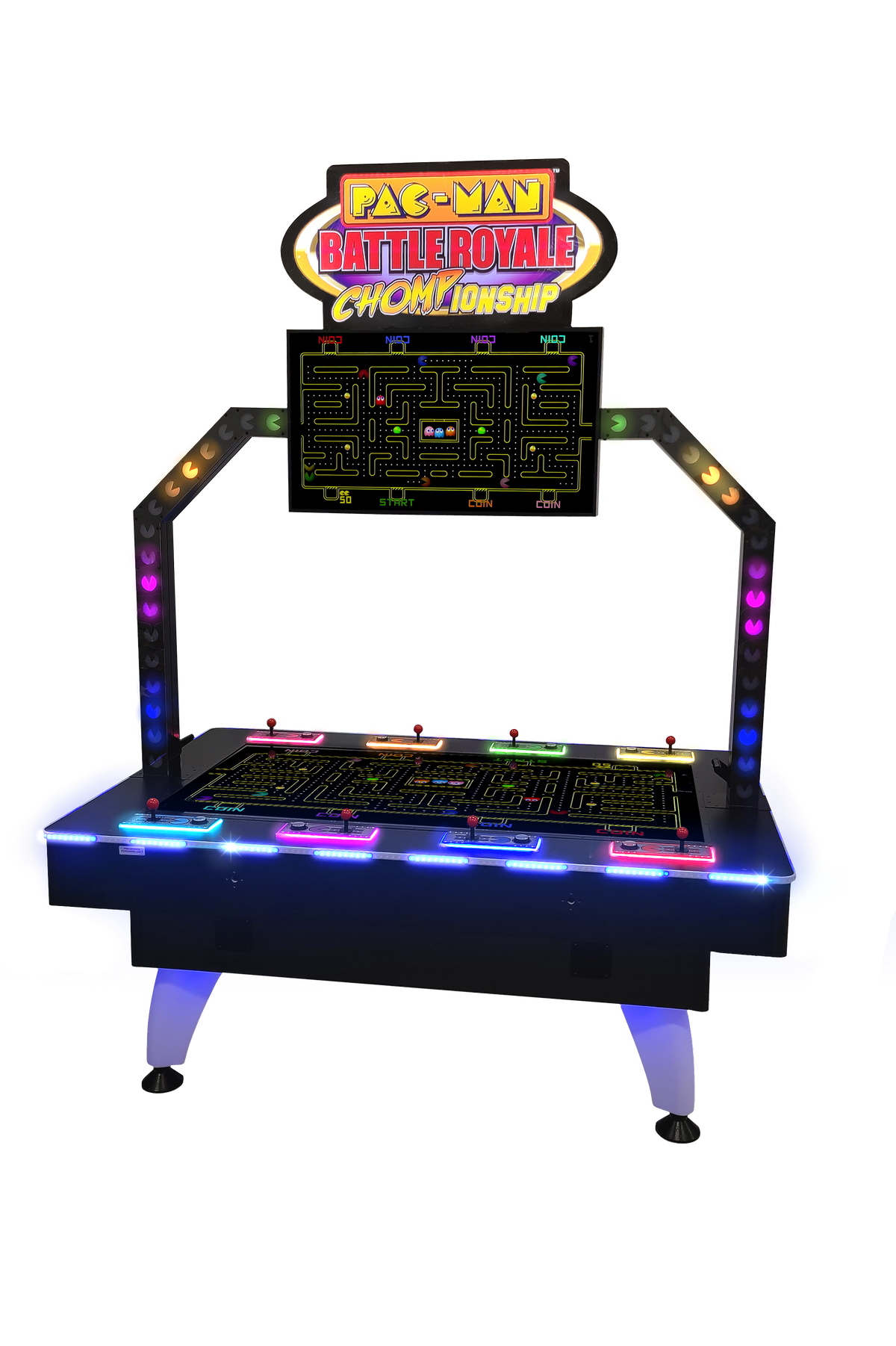 Pac-Man Battle Royale Championship Deluxe Arcade by Namco – 8 Player Competitive Game | LED Cabinet | Power-Ups &amp; Ghost Battles | Modern Multiplayer Arcade.