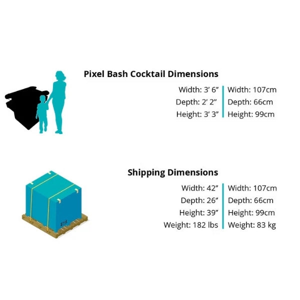 Namco Pac-Man Pixel Bash Cocktail Table Arcade Game – 31 Classic Games | Retro Cocktail Cabinet | Officially Licensed Bandai Namco | Multiplayer Arcade Fun