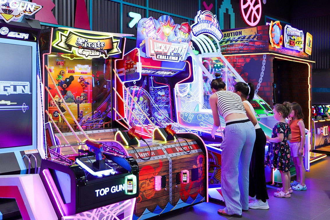 Pirate Captain 2-player skill-based redemption shooting gallery arcade machine with pirate-themed targets and dual cannons