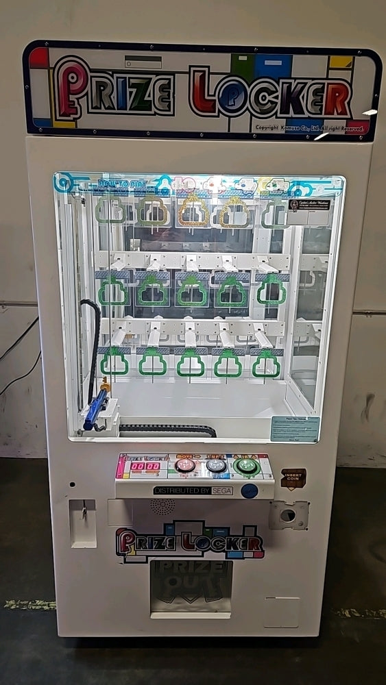 Prize Locker skill-based prize vending arcade machine with clear compartments and precision-controlled prize retrieval system